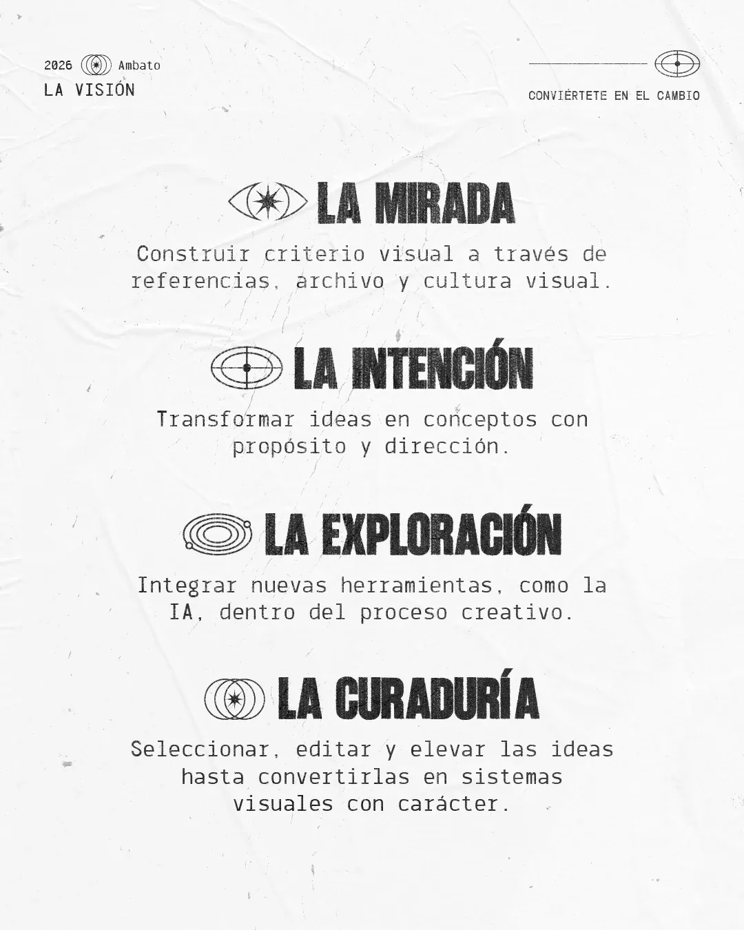 Temas de la masterclass: mirada, intención, exploración y curaduría