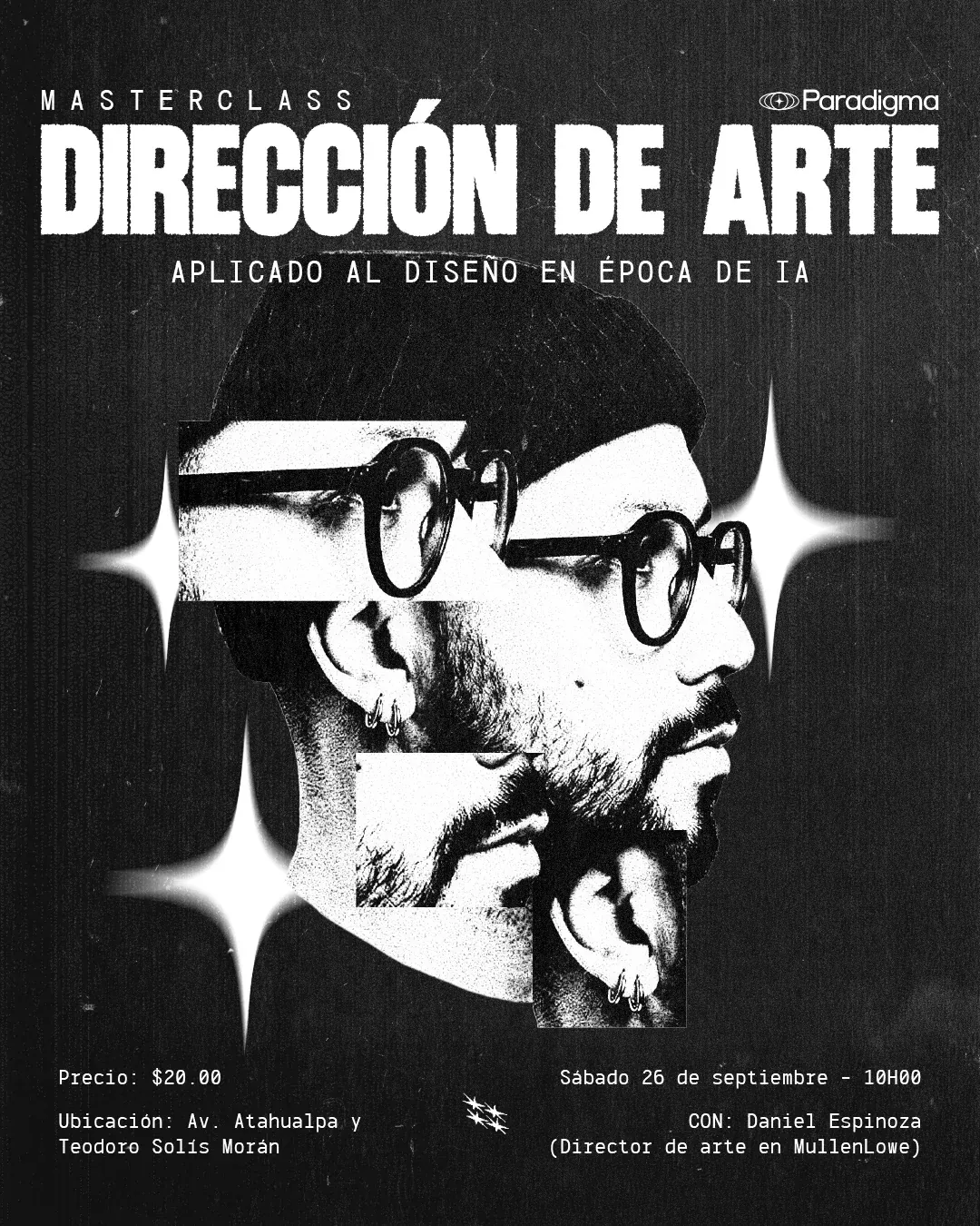 Afiche de la masterclass Dirección de Arte con Daniel Espinoza