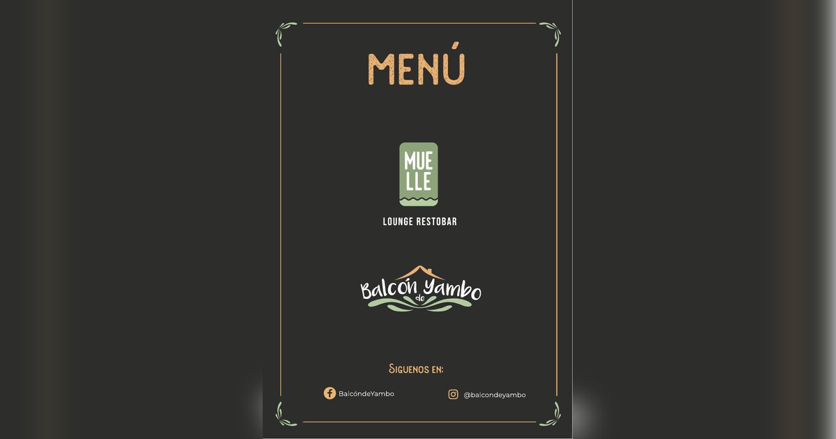 Portada de Menú Balcón de Yambo y Muelle